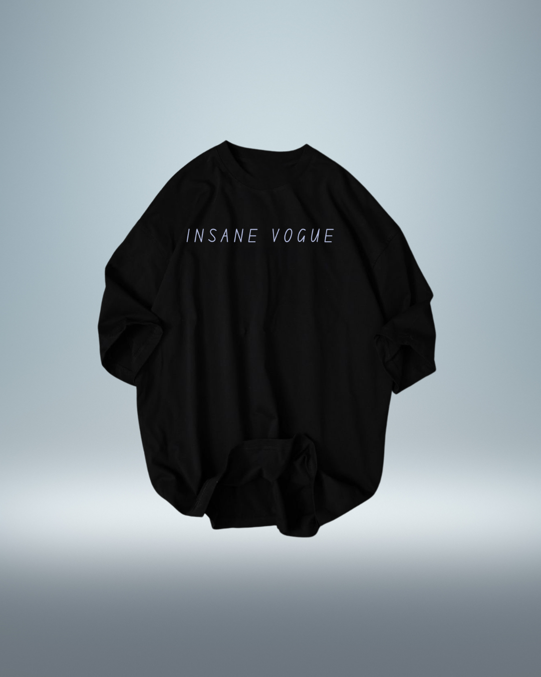 "Insane Vogue" Minimalist Oversized Black Tee