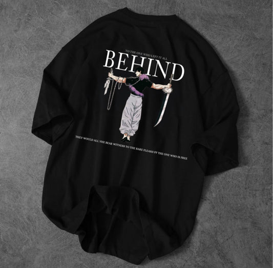 Left It All Behind" Graphic Oversized Tee