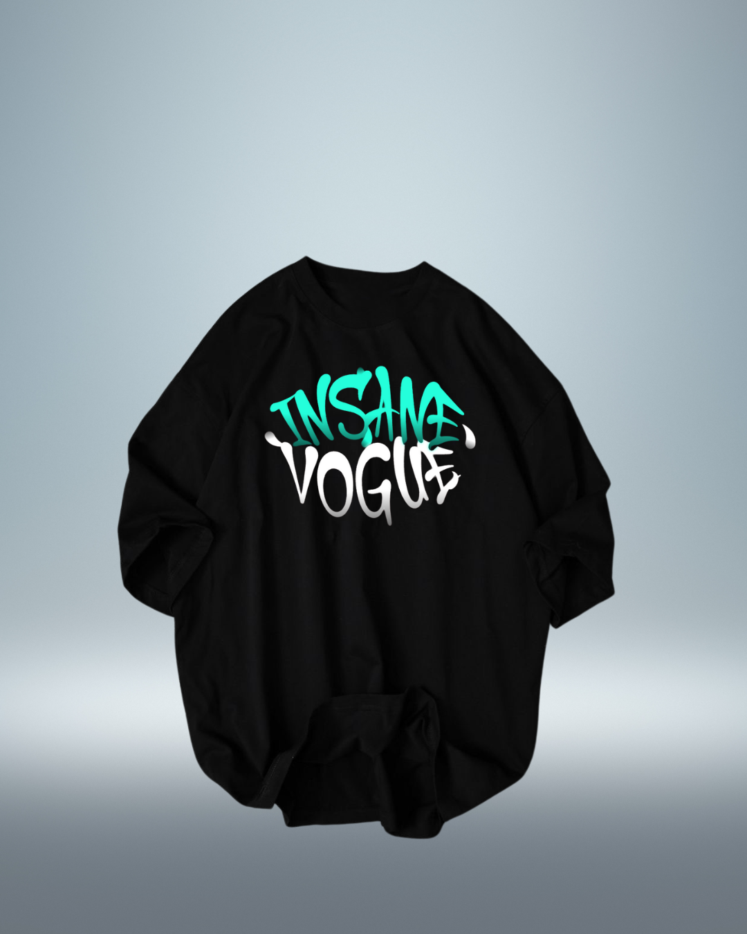 Insane Vogue" Oversized Black T-Shirt